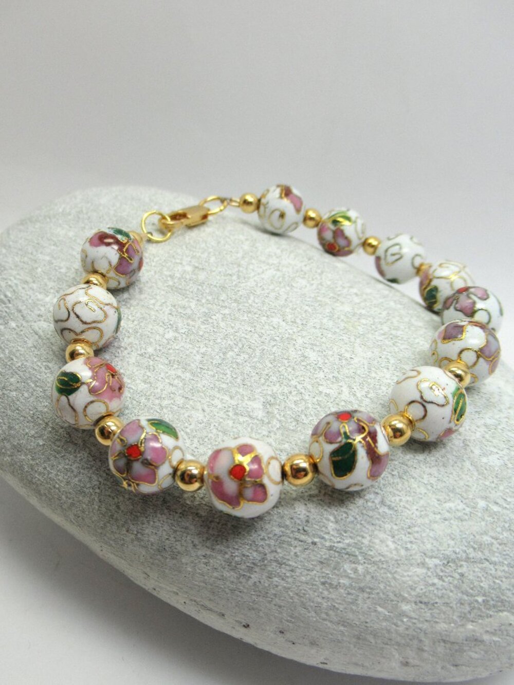 White Cloisonne Bracelet